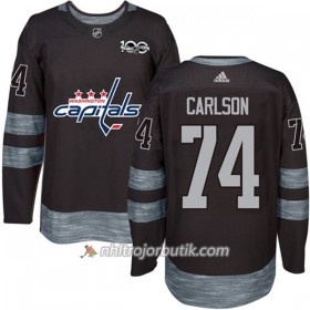 Män Ishockey Washington Capitals Tröja John Carlson 74 1917-2017 100th Anniversary Adidas Svart Authentic